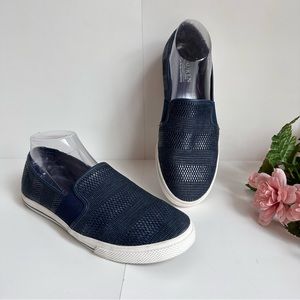 LAUREN Ralph Lauren Jinny Blue Woven Slip On Sneaker Shoes
